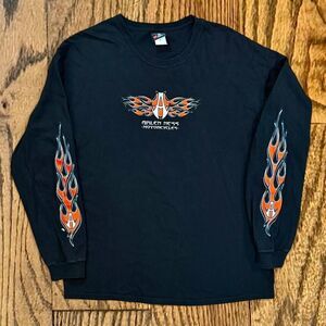 Y2K Arlen Ness Motorcycles Flame Sleeves Biker Shirt